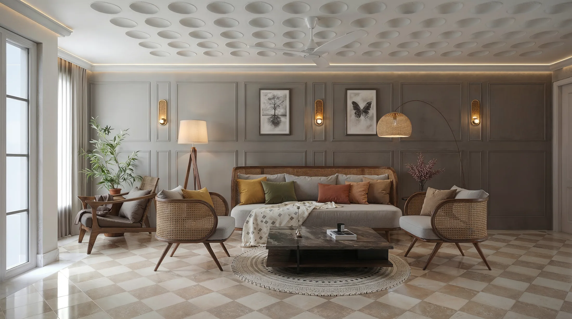Warm living room interior