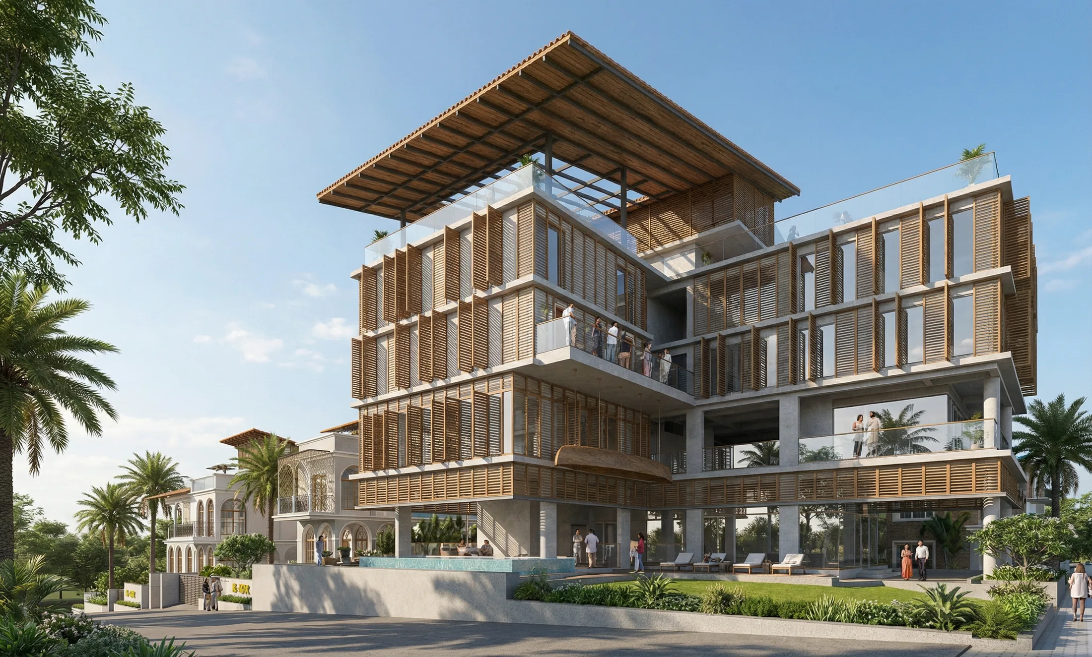 Modern villa by day